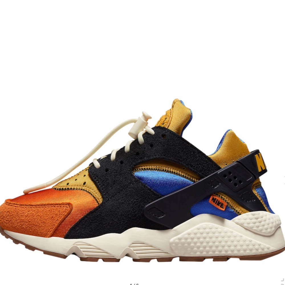 Nike Hurache Orange, Gold, Black and Blue 9.5